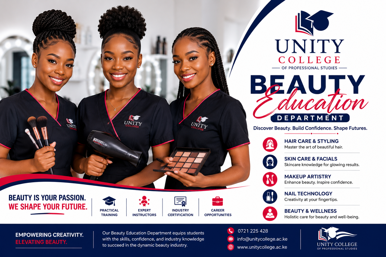 Beauty Education Department students in practical training